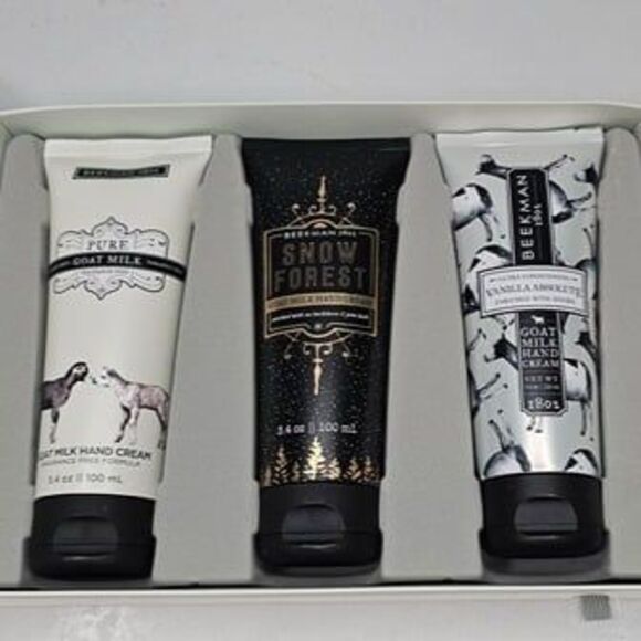 NIB Beekman 1802 Triple Lotion Box Set Pure Goat Milk Snow Frost Vanilla Absolut - Picture 1 of 4